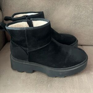 Black platform boots